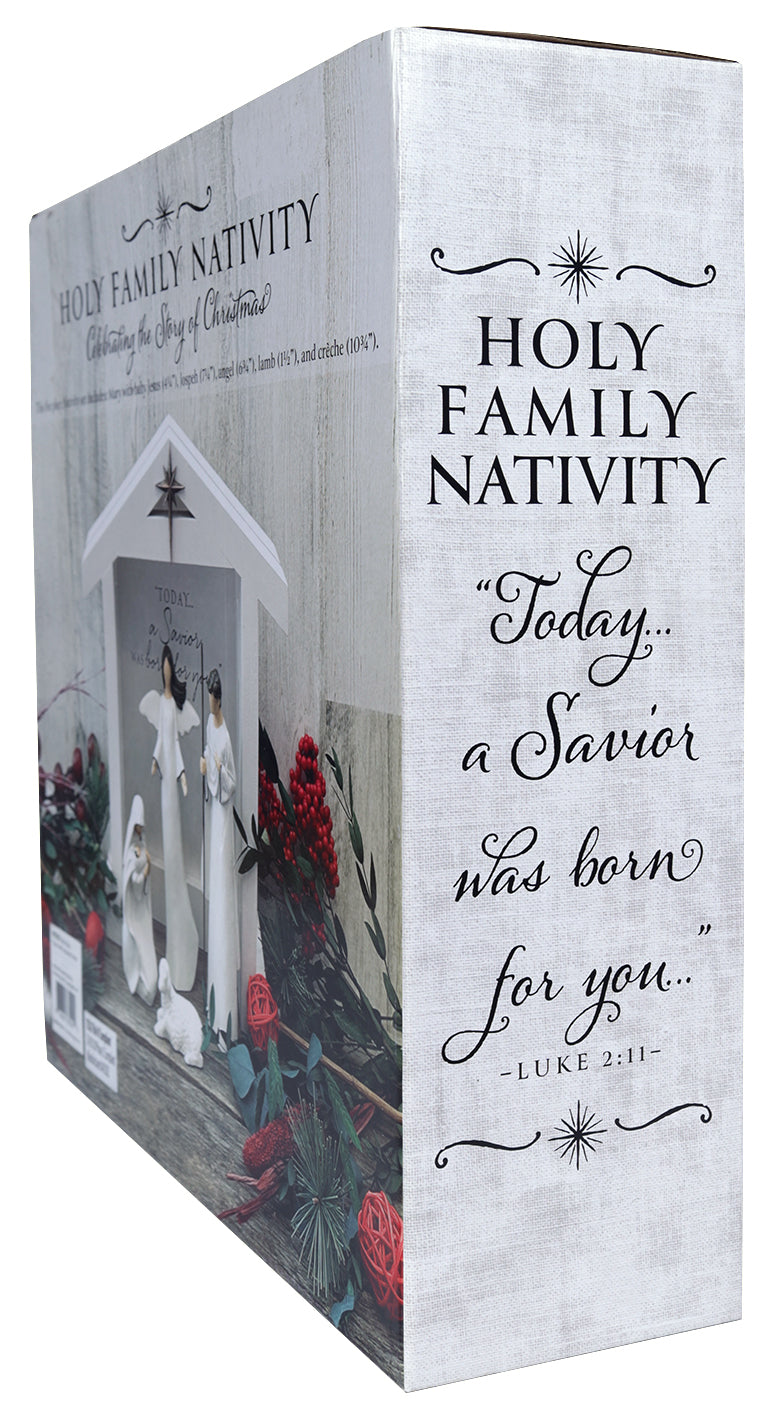 Holy Family Nativity, 5 Pieces: Tallest Figure is 184 Mm High, Creche 273 X 273 X 79