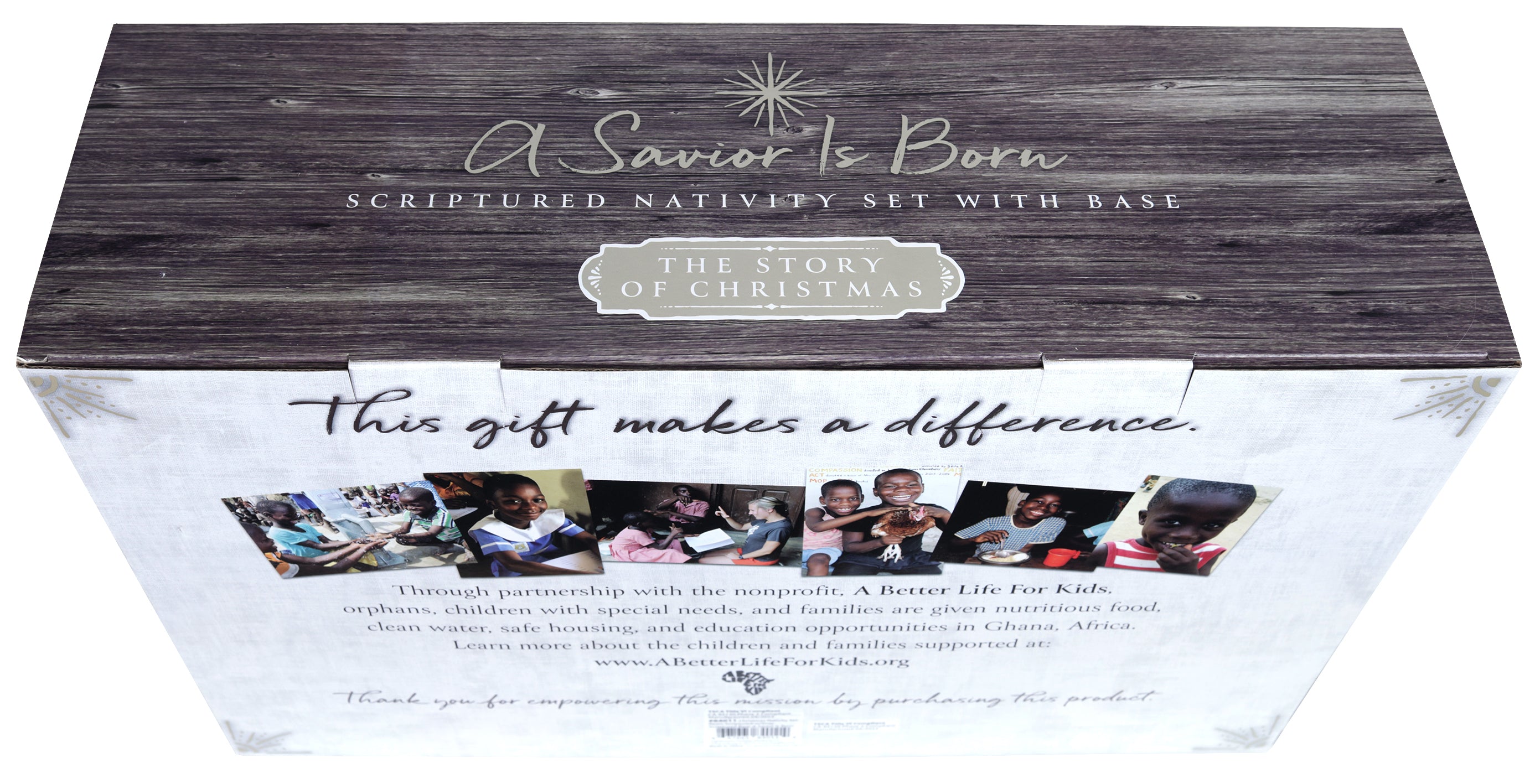 Nativity With Base, 8 Pieces: A Savior is Born, Scripture on Each Piece (Tallest Piece Is 184 Mm, Base Is 374 X 238 Mm)