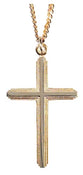 Necklace: Silver and Gold Plated Cross on 60Cm Gold Plated Chain