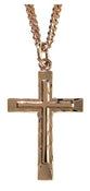Necklace: Gold Plated Cross Within Cross on 60Cm Gold Plated Chain