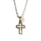 Necklace: Silver Plated Cross With Cutout Cross Pendant on 45Cm Silver Plated Chain