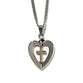 Necklace: Silver Plated Heart With Gold Plated Cross on 45Cm Silver Plated Chain