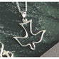 Necklace: Silver Plated Open Descending Dove on 45Cm Silver Plated Chain