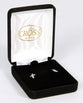 Earrings: Silver Plated Petal Cross Earrings With Cubic Zirconia Stone on Sterling Silver Posts