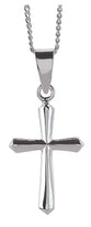 Necklace: Sterling Silver Small Beveled Cross on 45Cm Sterling Silver Chain
