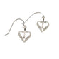 Earrings: Silver Plated Open Heart Cross Earrings With Sterling Silver Wires