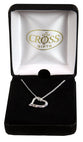 Necklace: Silver Plated Heart With Cross 45Cm Silver Plated Chain