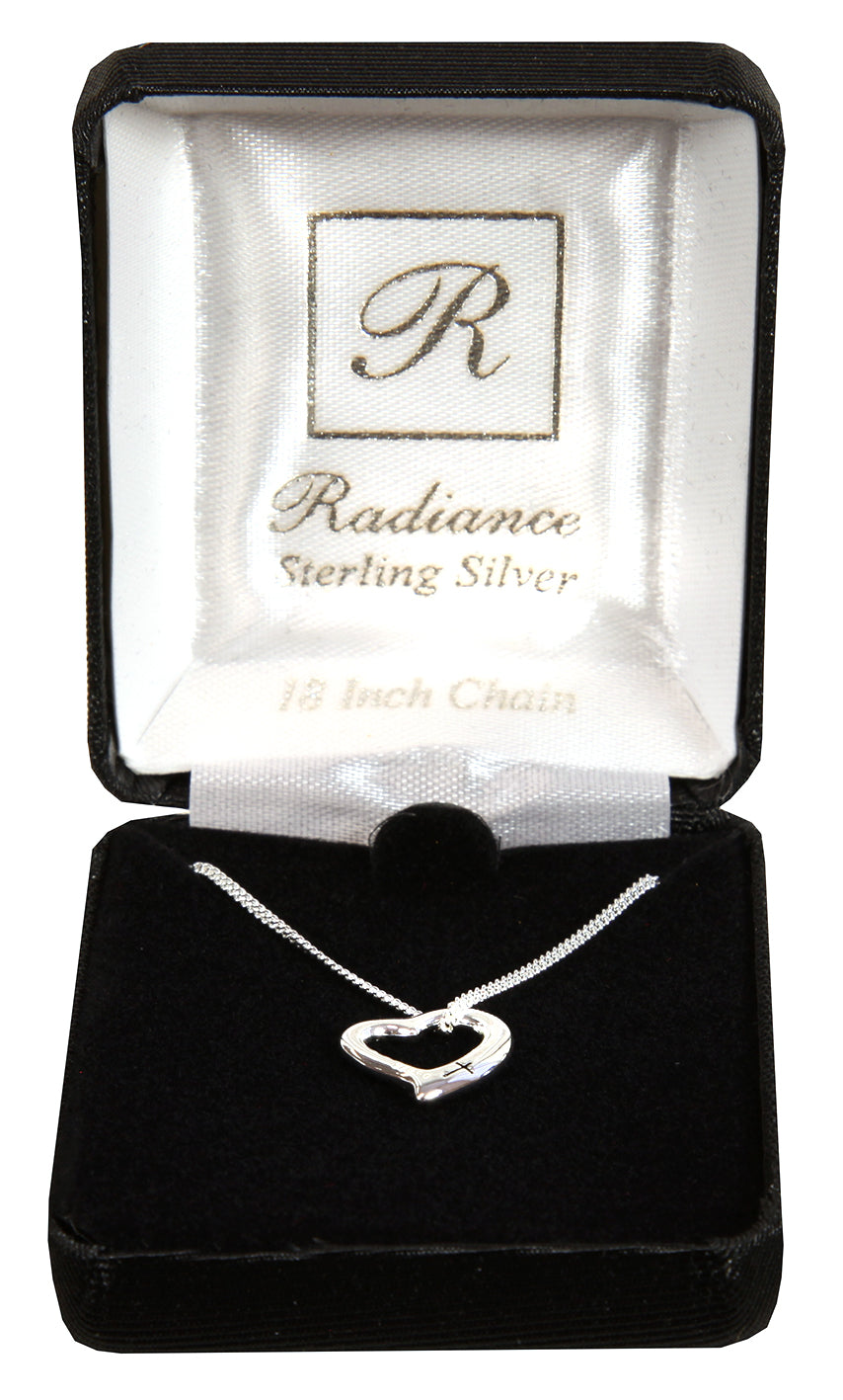 Necklace: Sterling Silver Heart With Cross on 45Cm Sterling Silver Chain