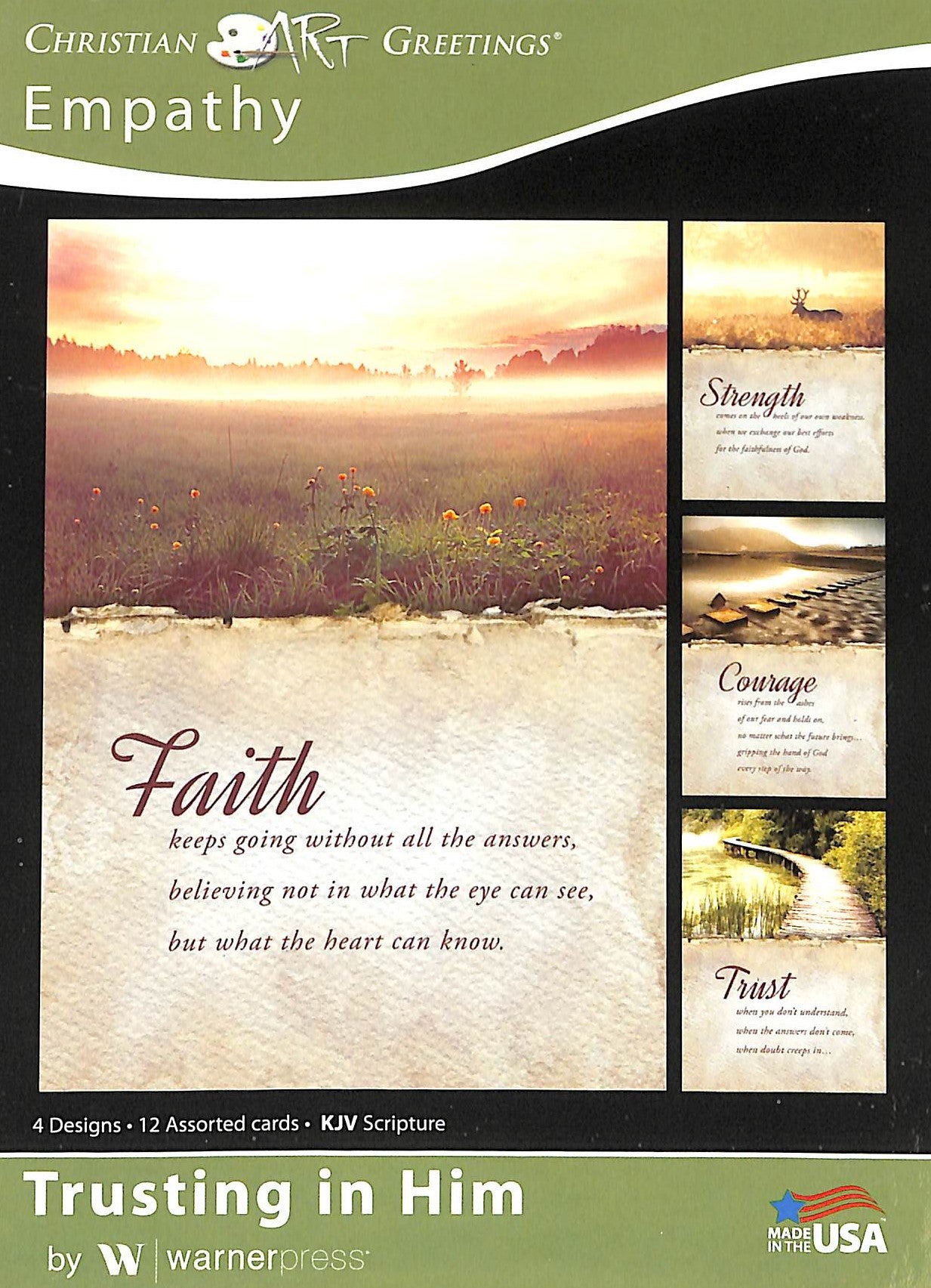 Boxed Cards: Empathy - Trusting in Him (4 Designs, 12 Assorted Cards, Kjv)