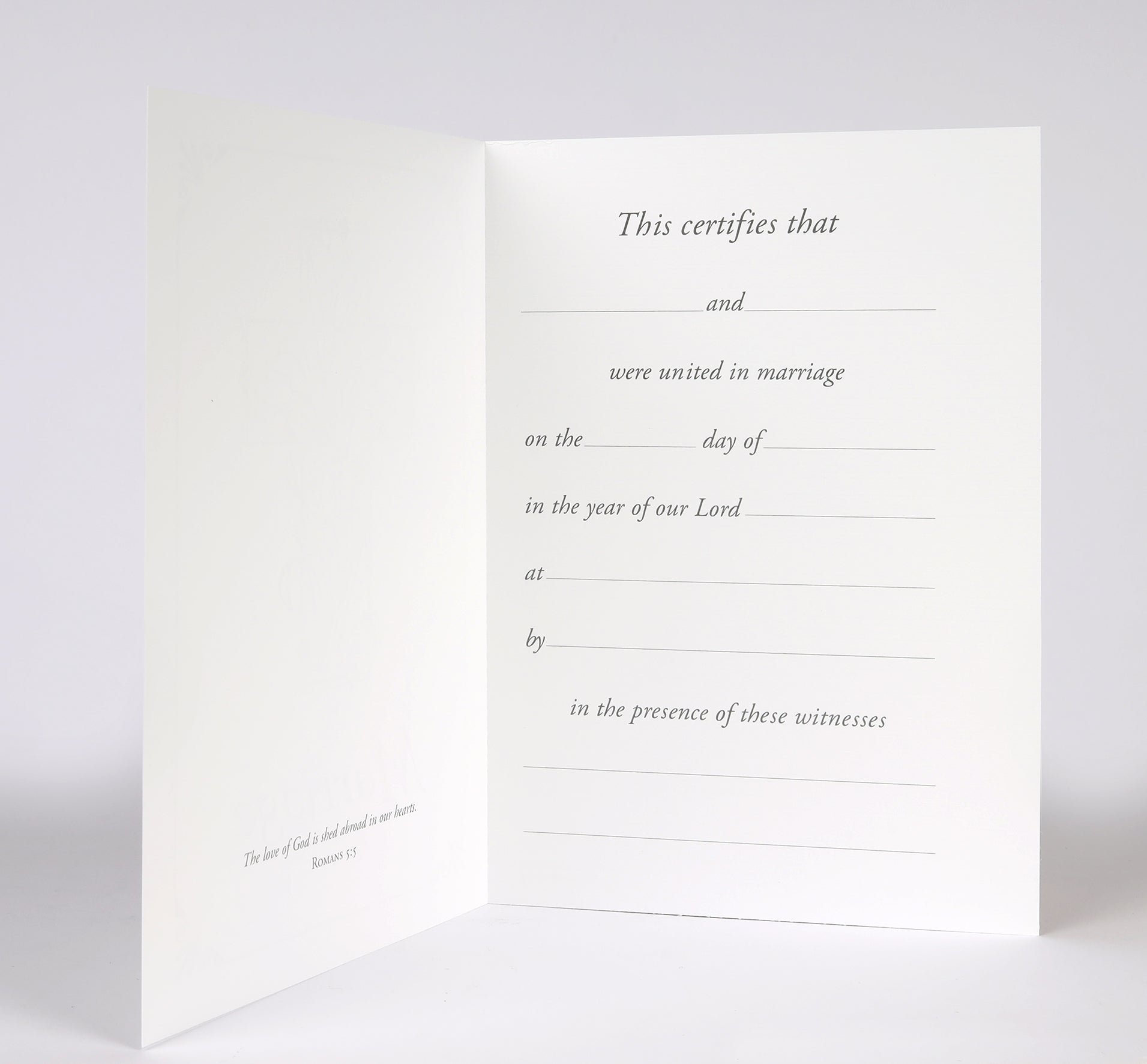 Certificate: Marriage, 1 John 4:17, Cross Silver-Foil Embossing (5x7in, .51 X 18.03 X 13.21cm)