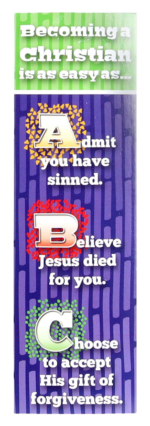 Bookmark - 25 Pack: ABCS to Becoming a Christian Romans 10:9 NIV (Kids)
