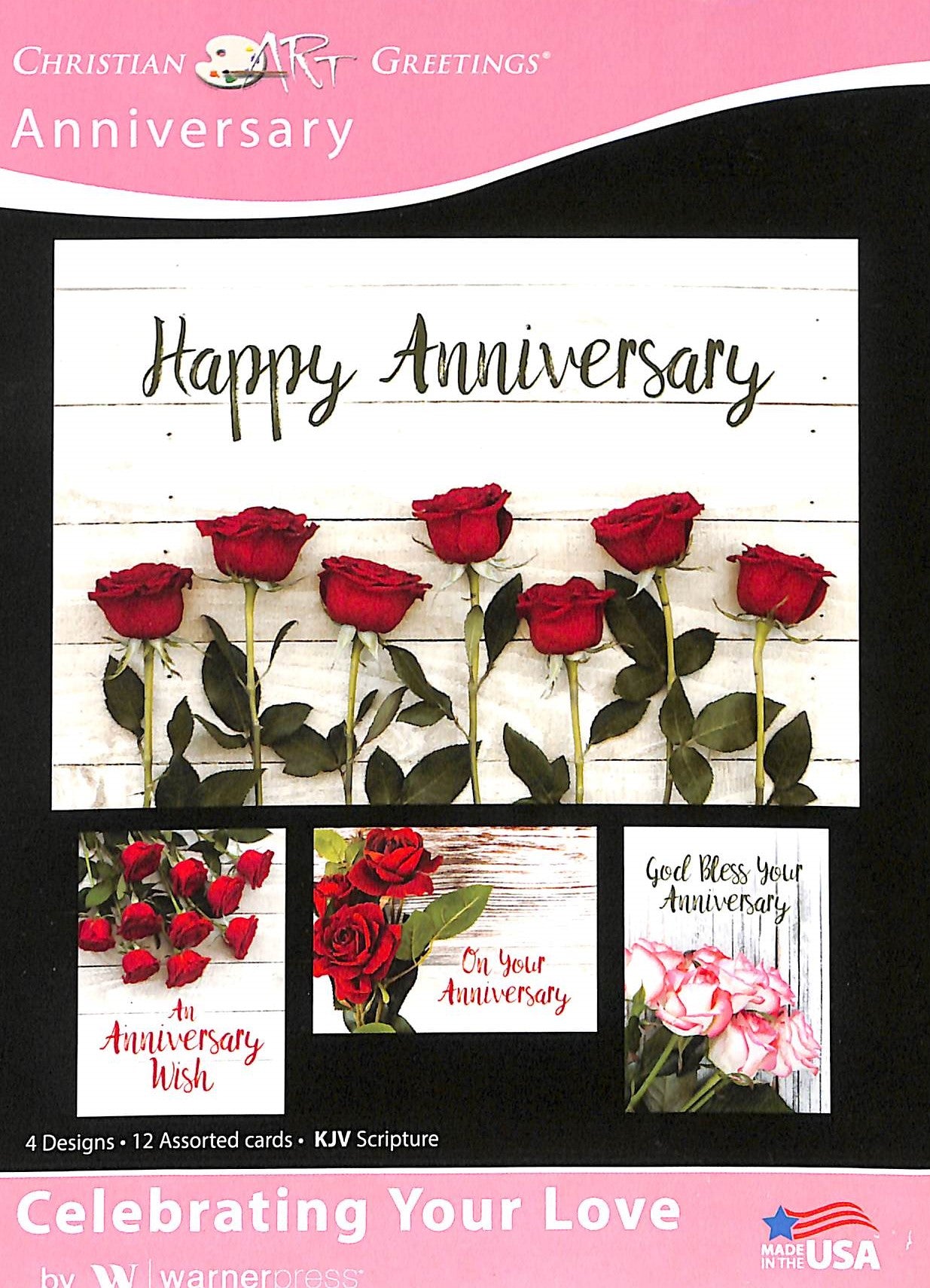 Boxed Cards: Anniversary - Celebrating Your Love Roses (Kjv)
