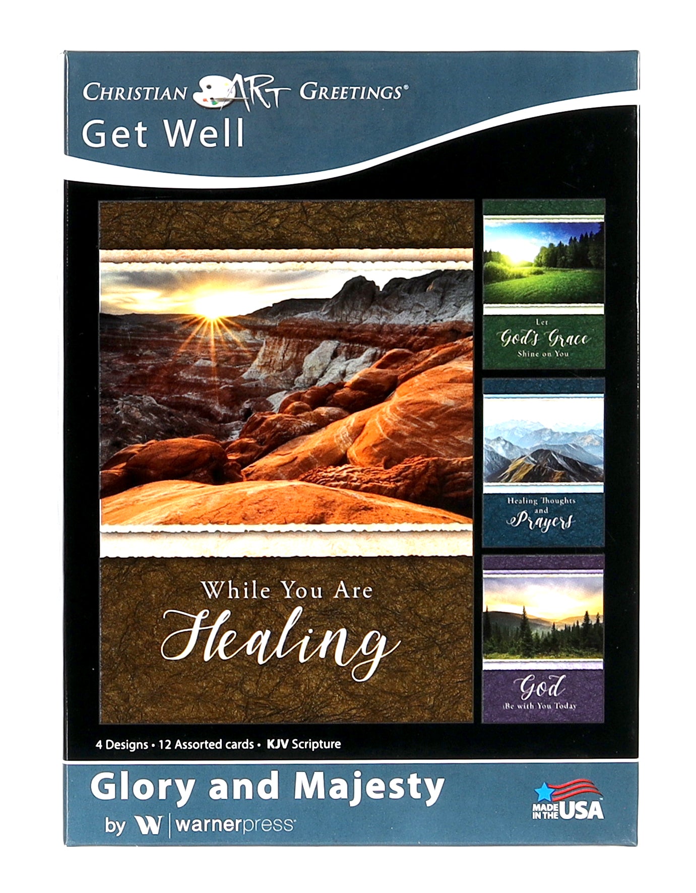 Boxed Cards: Get Well - Glory and Majesty Landscapes (Kjv)
