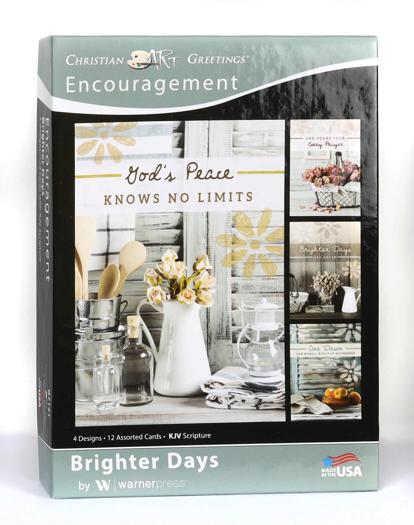 Boxed Cards: Encouragement - Brighter Days (4 Designs, 12 Assorted Cards, Kjv)