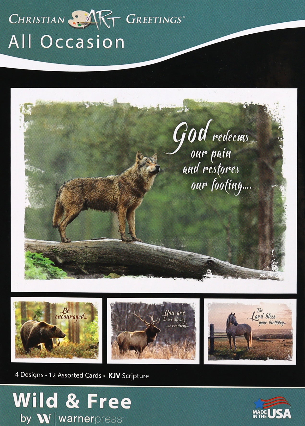 Boxed Cards: All Occasion, Wild & Free Animals (Kjv)