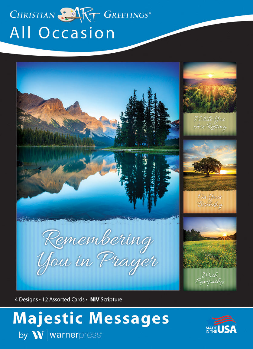 Boxed Cards: All Occasion - Majestic Messages NIVR (12 cards, 3 each of 4 designs)
