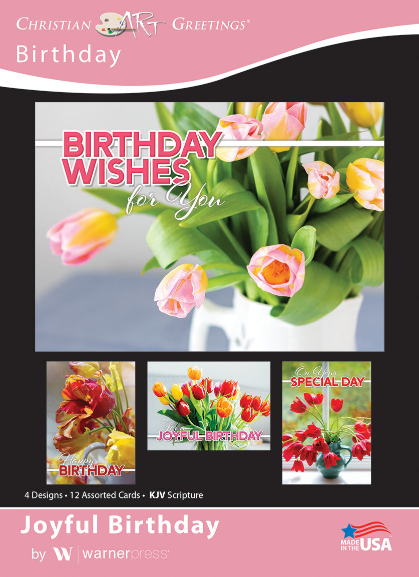 Boxed Cards: Birthday - Joyful Birthday KJV  (12 cards, 3 each of 4 designs)