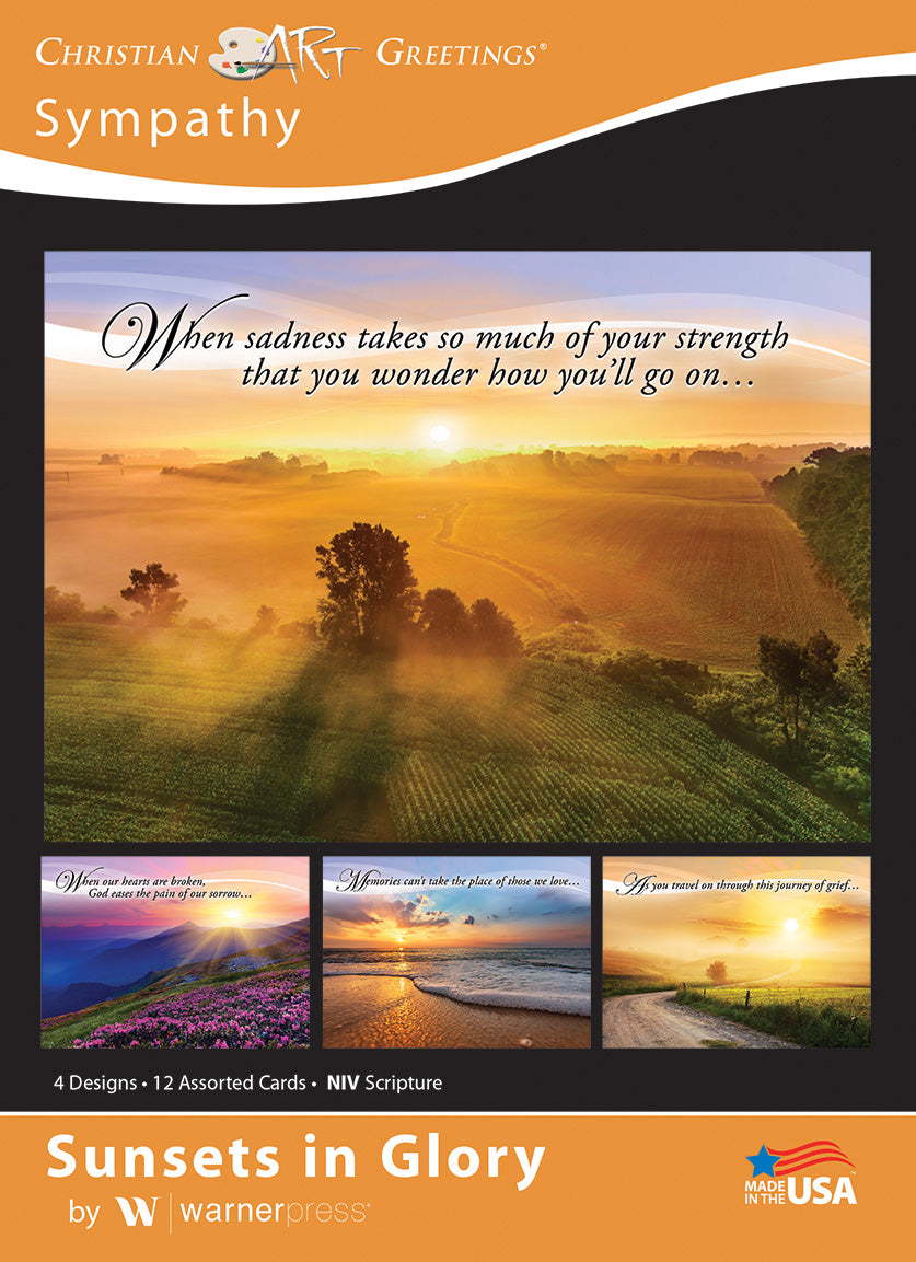 Boxed Cards: Sympathy - Sunsets in Glory NIVR (12 cards, 3 each of 4 designs)