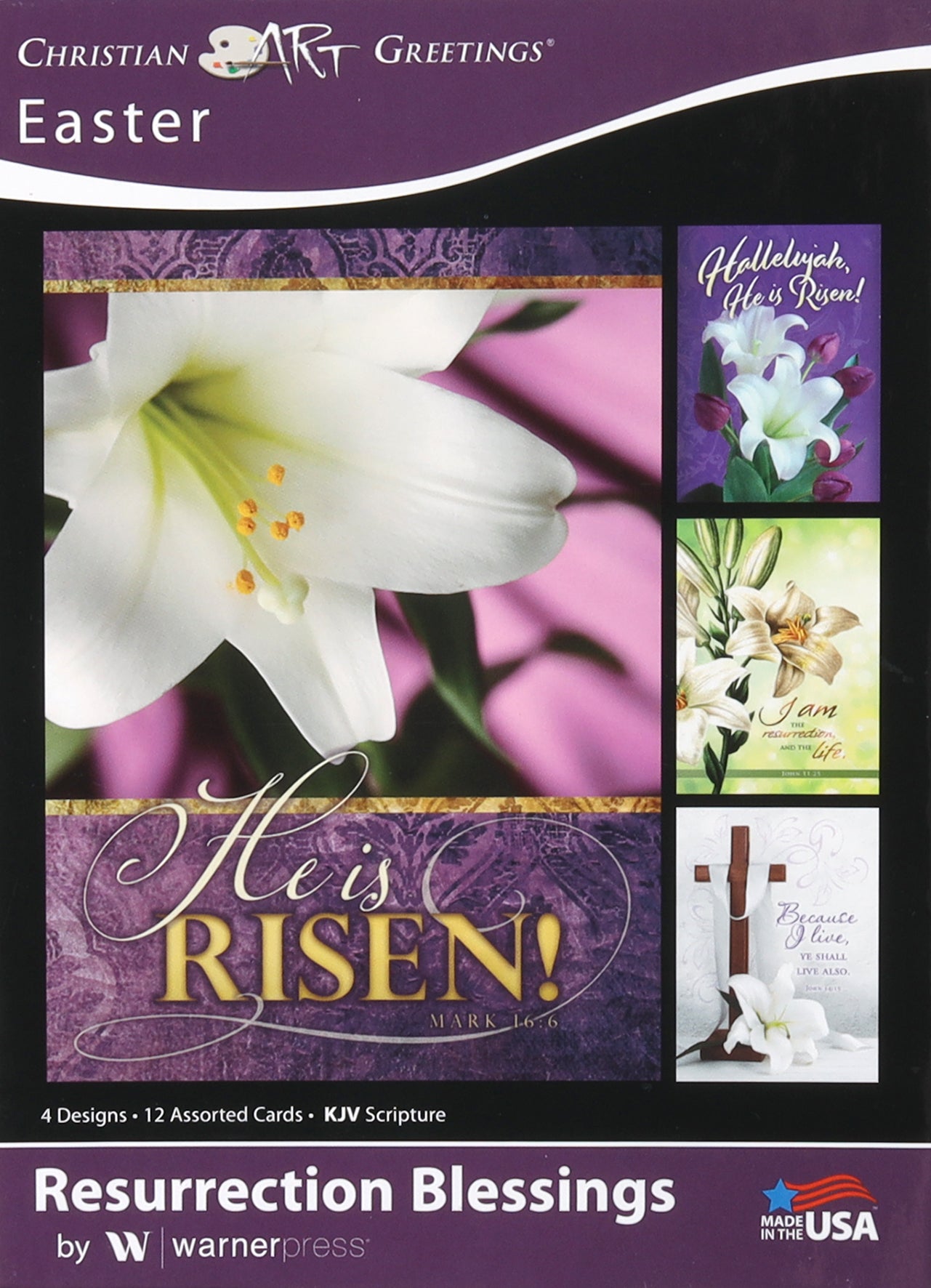 Boxed Cards: Easter- Resurrection Blessings KJV  (12 cards, 3 each of 4 designs)