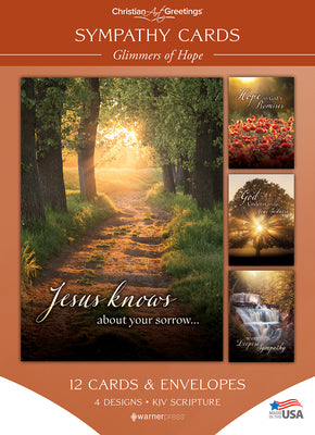 Boxed Cards, Sympathy: Glimmers of Hope KJV (12 cards, 3 each of 4 designs)