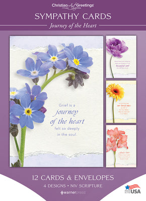 Boxed Cards Sympathy: Journey of the Heart, NIV (12 cards/envelops, 3 each of 4 designs)