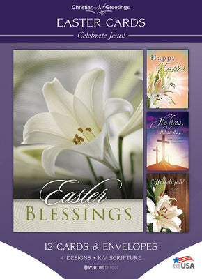 Boxed Cards Easter: Assort: Celebrate Jesus!, KJV (12 cards/envelops, 3 each of 4 designs)