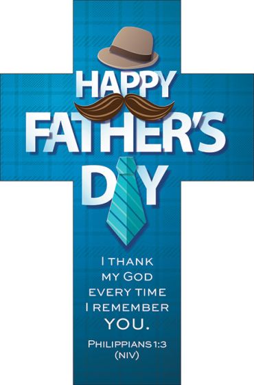Bookmark Cross-Shaped (25 Pack): Happy Father's Day (Phil 1:3 NIV)