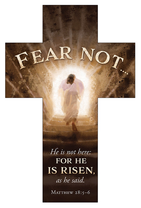 Bookmark Cross Shape- Easter (25 Pack): Fear not... (Matt 28:5–6, KJV)