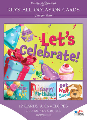 Boxed Cards All Occasion: KIDS: Just for Kids , KJV (12 cards/envelops, 3 each of 4 designs)