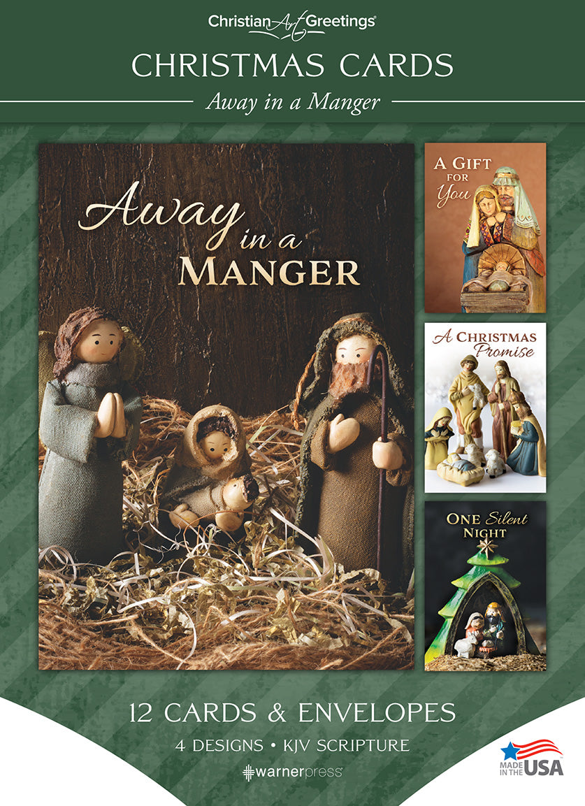 Christmas Boxed Cards: Away in a Manger, KJV (12 cards/envelopes, 3 each of 4 designs)