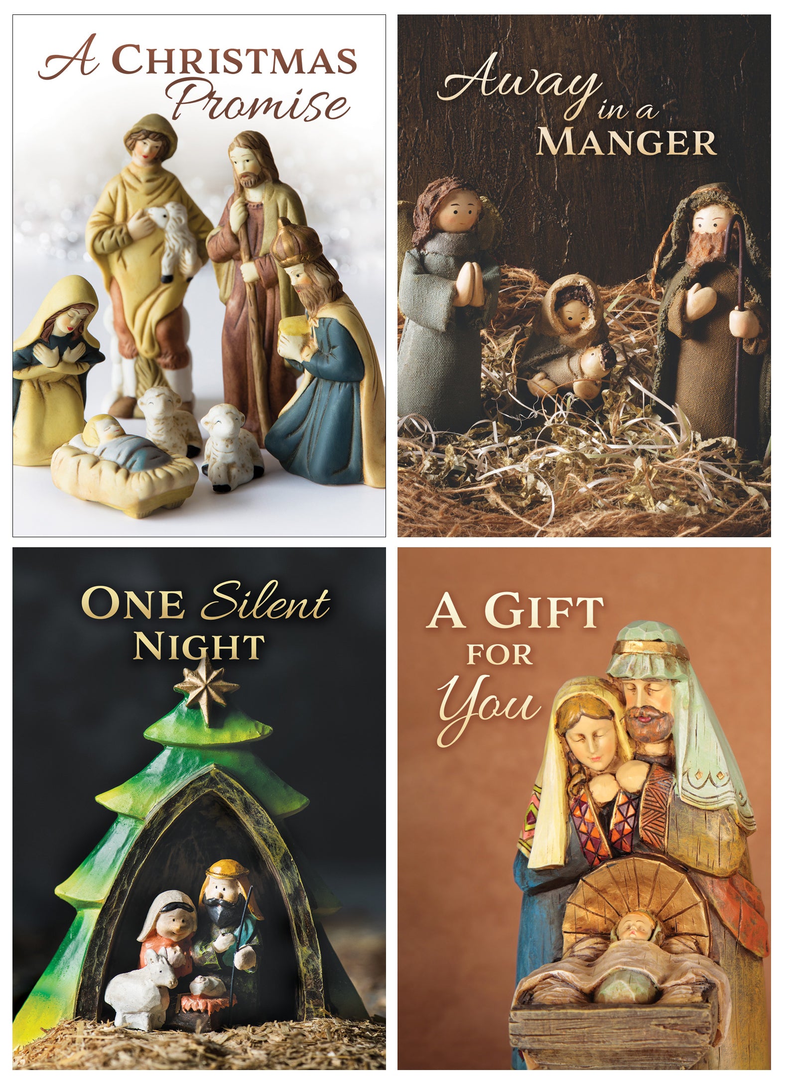 Christmas Boxed Cards: Away in a Manger, KJV (12 cards/envelopes, 3 each of 4 designs)