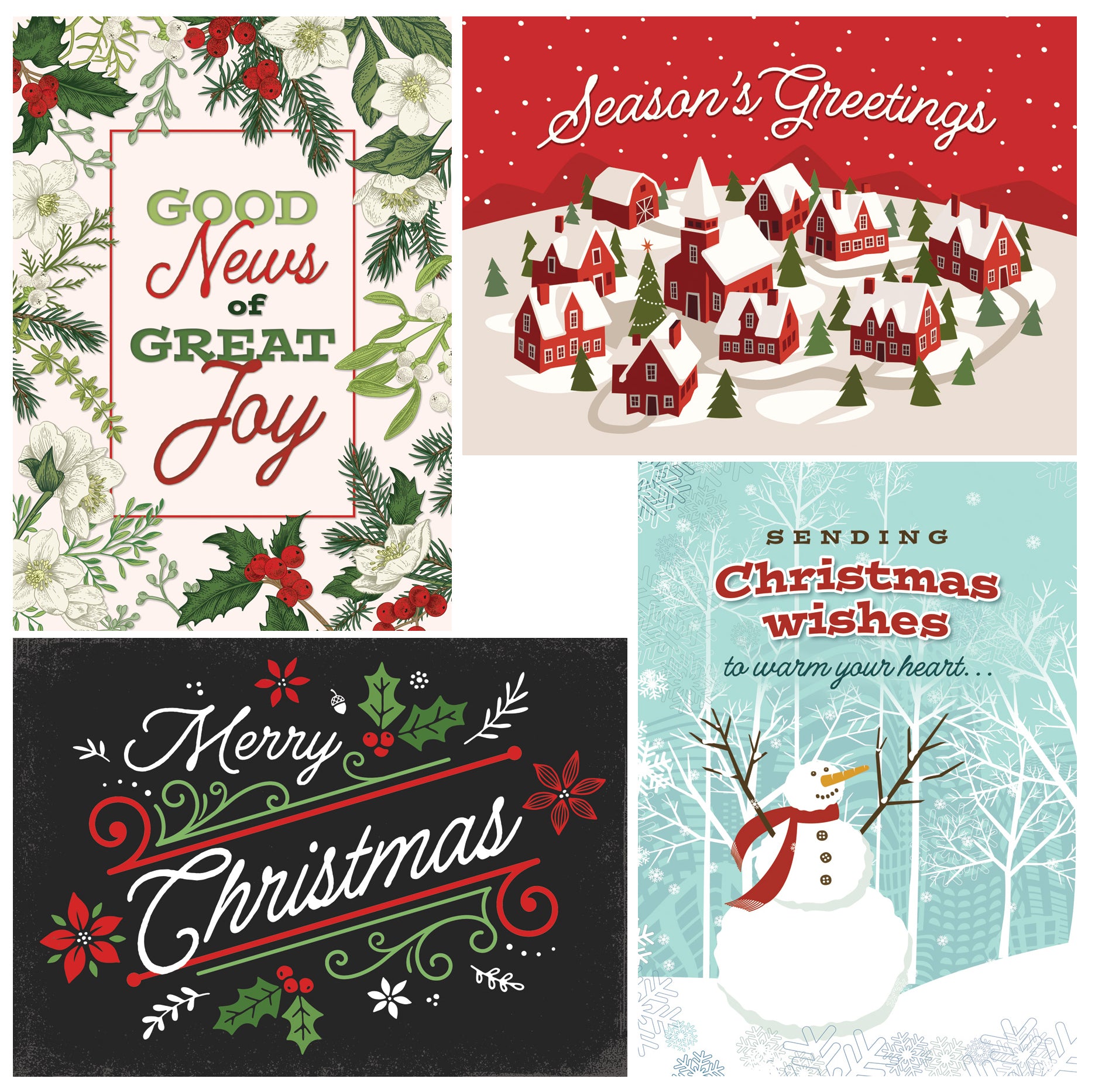 Christmas Boxed Cards: Vintage Christmas, NIV (12 cards/envelopes, 3 each of 4 designs)