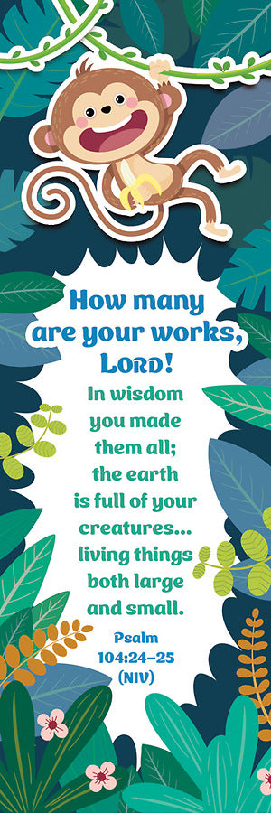 Bookmark, Kids (25 Pack): Many are Your Works Lord (Psalm 104:24–25 NIV)