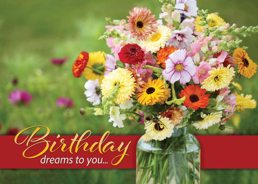 Boxed Cards Birthday: Floral Wishes (KJV, 12 cards/envelops, 3 each of 4 designs)