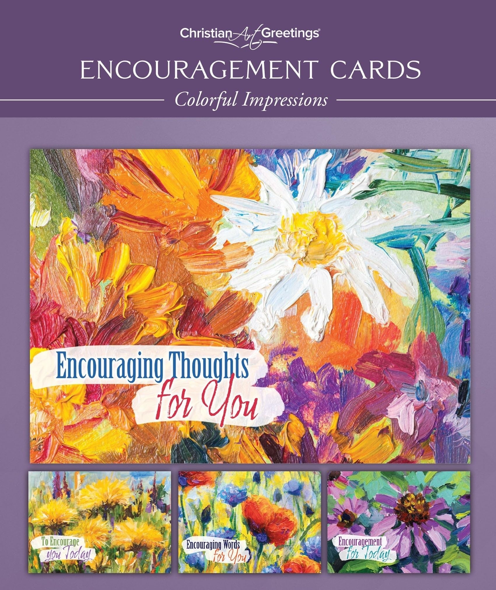 Boxed Cards Encouragement: Colorful Impressions (NIV, 12 cards/envelops, 3 each of 4 designs)