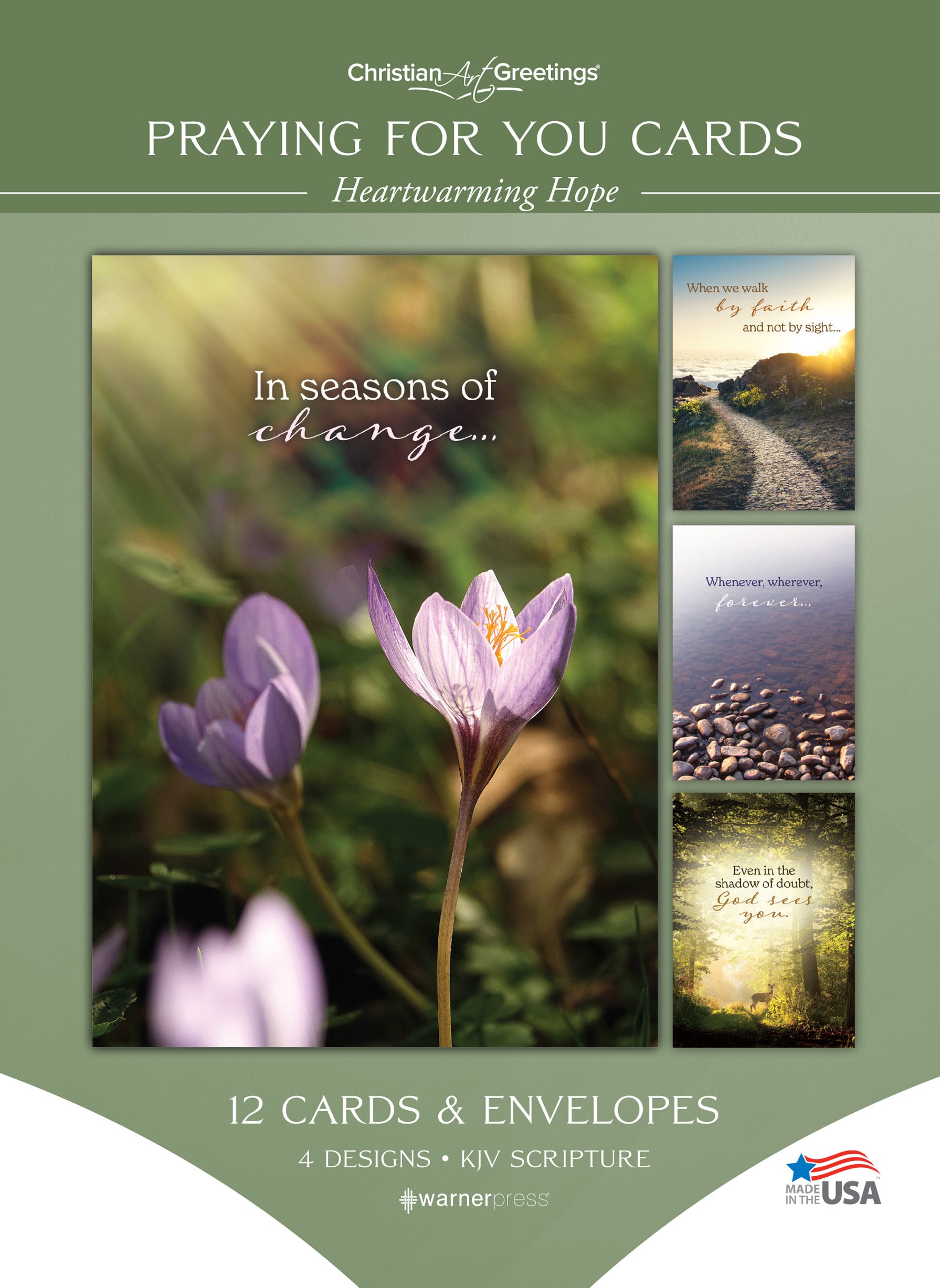 Boxed Cards Praying for You: Heartwarming Hope (KJV, 12 cards/envelops, 3 each of 4 designs)