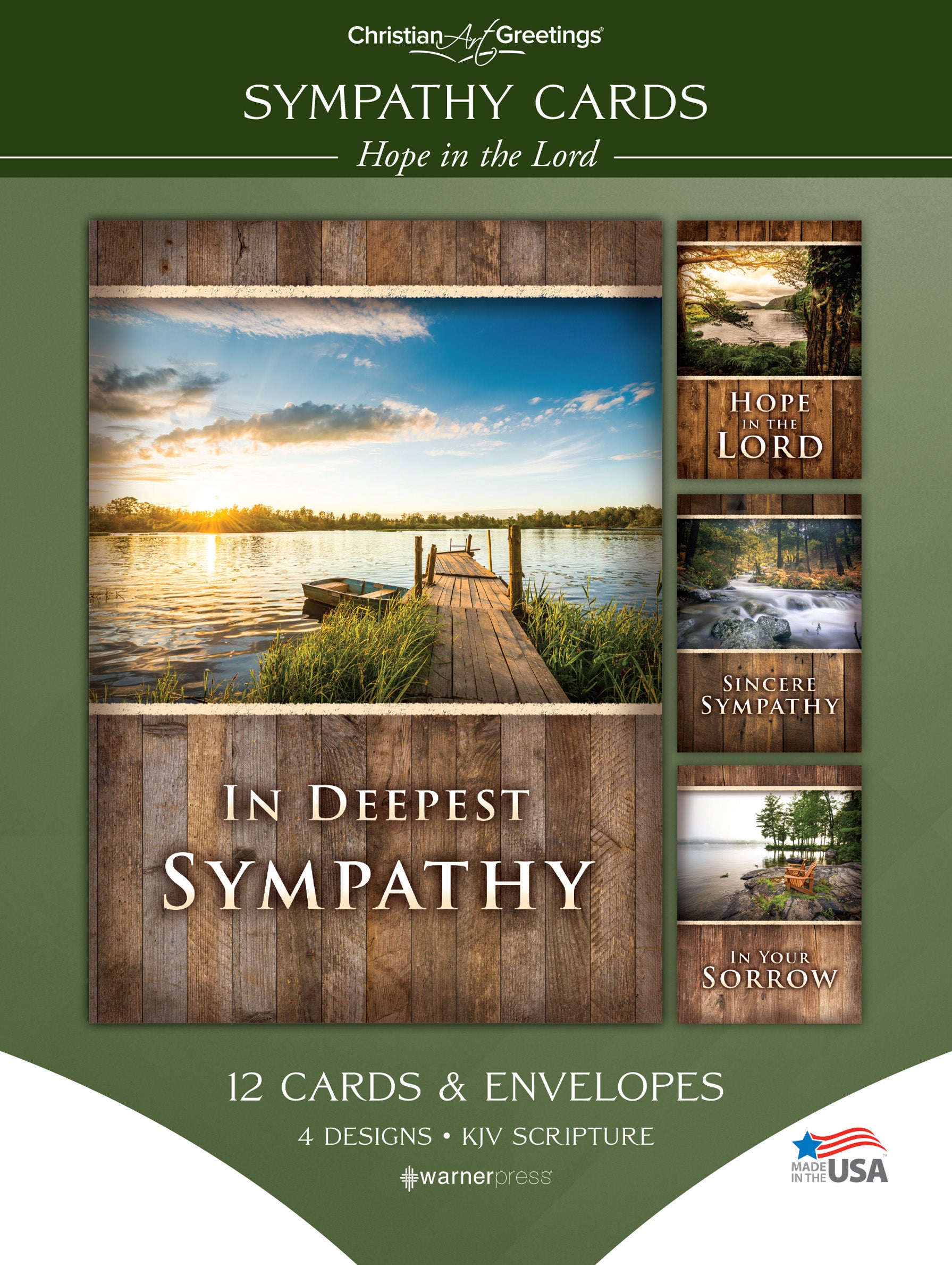 Boxed Cards Sympathy: Hope in the Lord (KJV, 12 cards/envelops, 3 each of 4 designs)