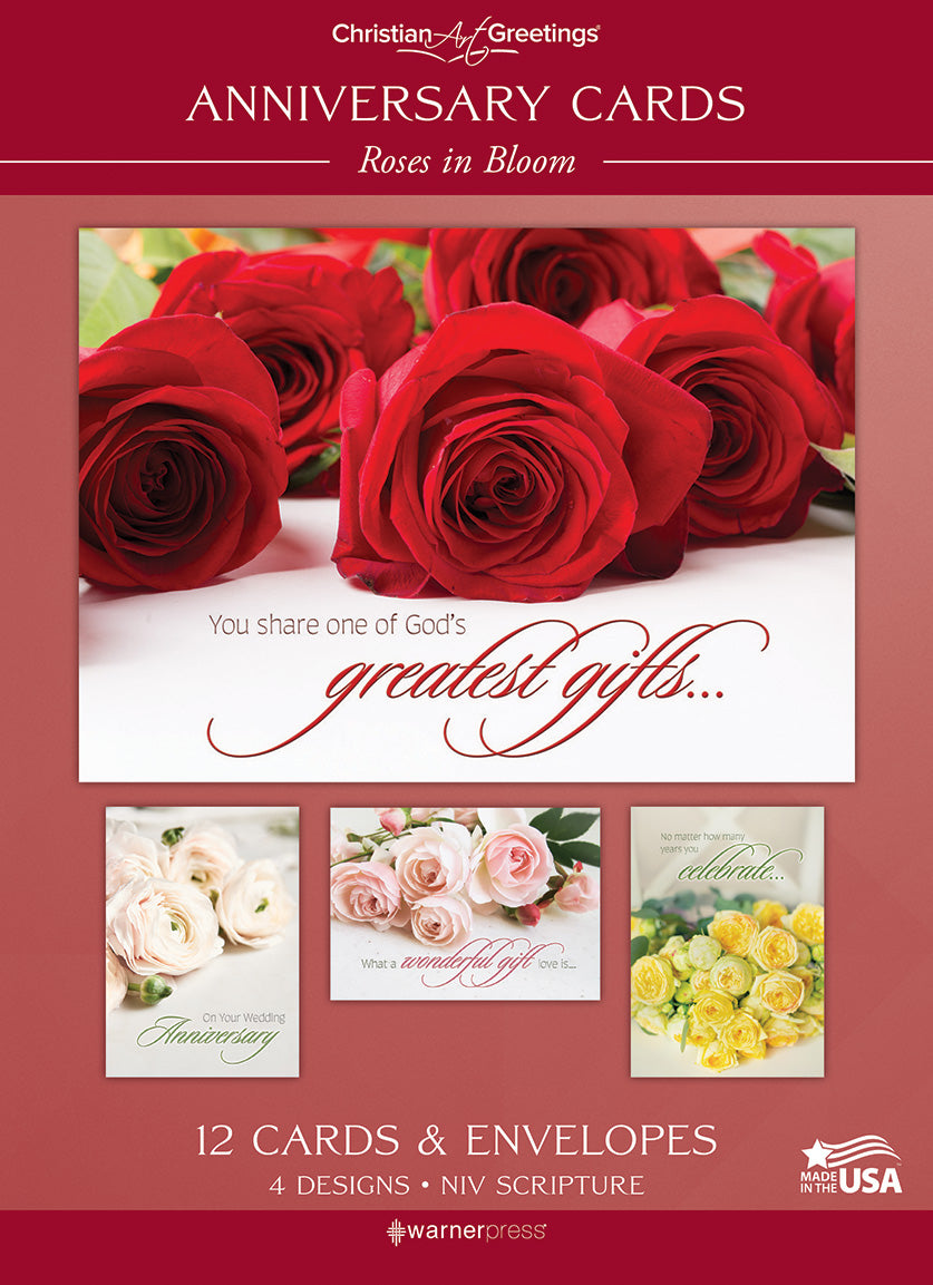 Boxed Cards: Anniversary - Roses in Bloom  (NIV)