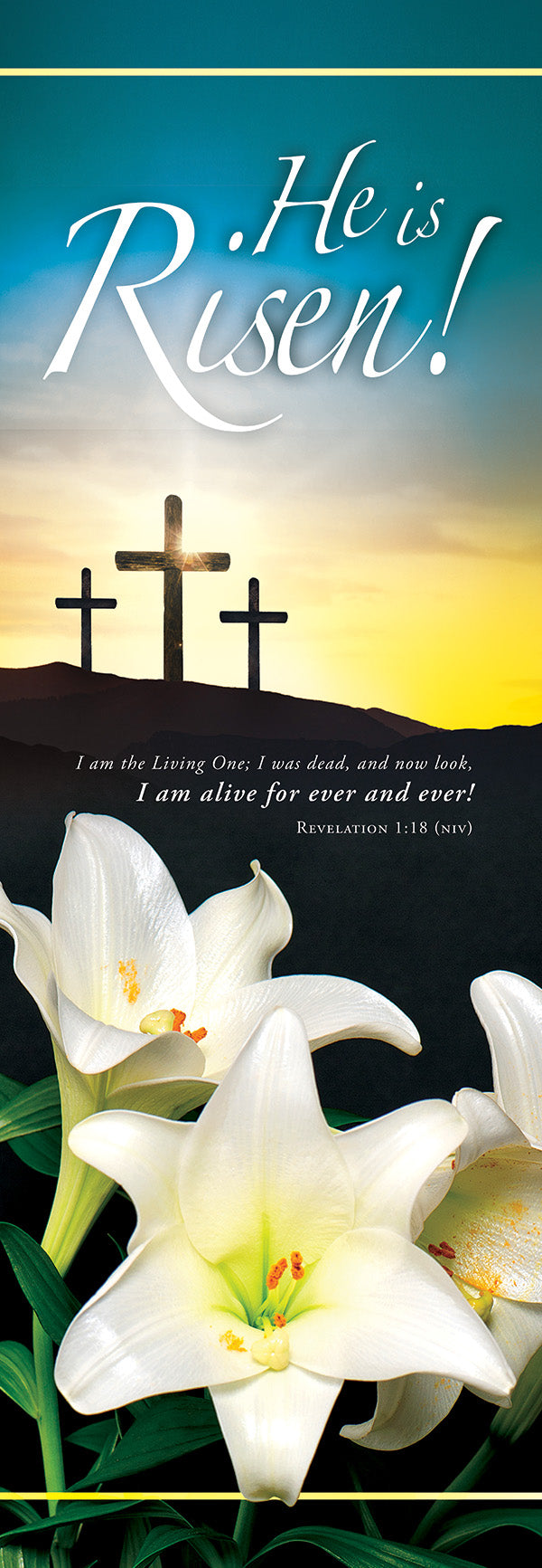Bookmark (25 Pack): Easter - Cross - He Is Risen! (Rev 1:18  NIV)
