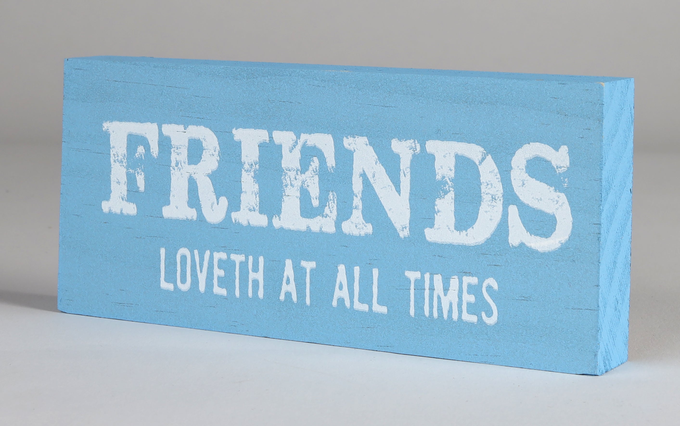 Mini Plaque: Friends Loveth At All Times, Blue