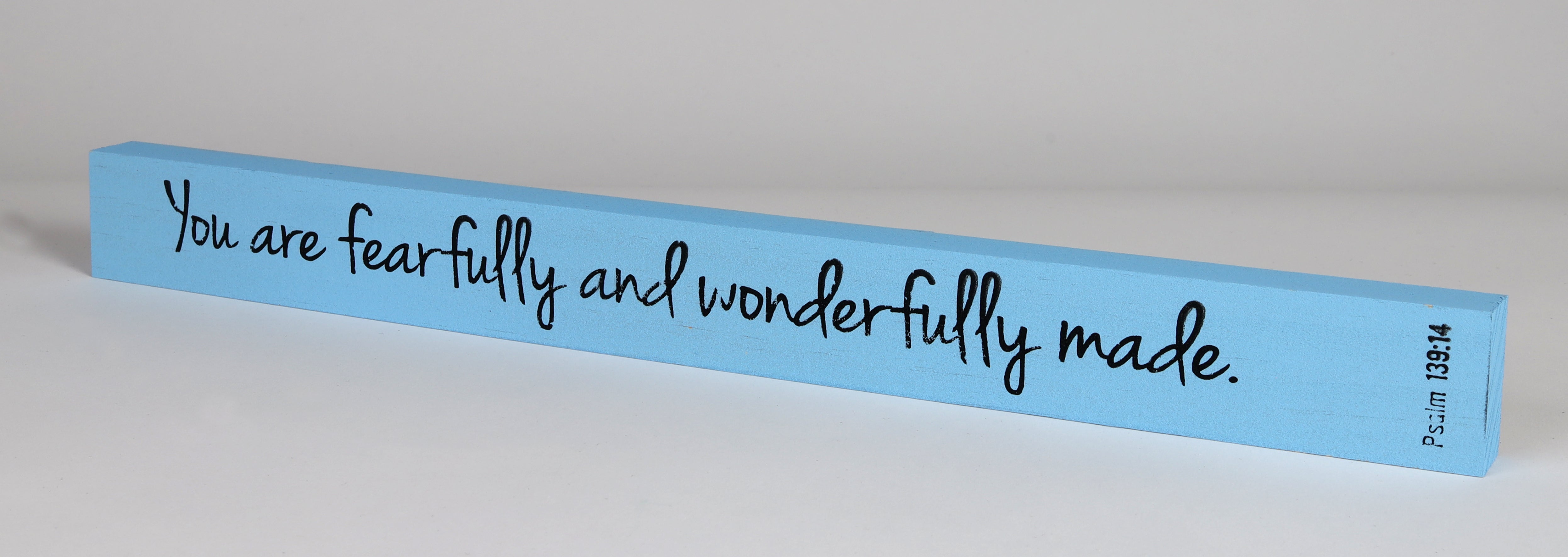 Skinny Plaque: You Are Fearfully and Wonderfully Made! Blue