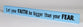 Skinny Plaque: Let Your Faith Be Bigger Than Your Fear, Blue