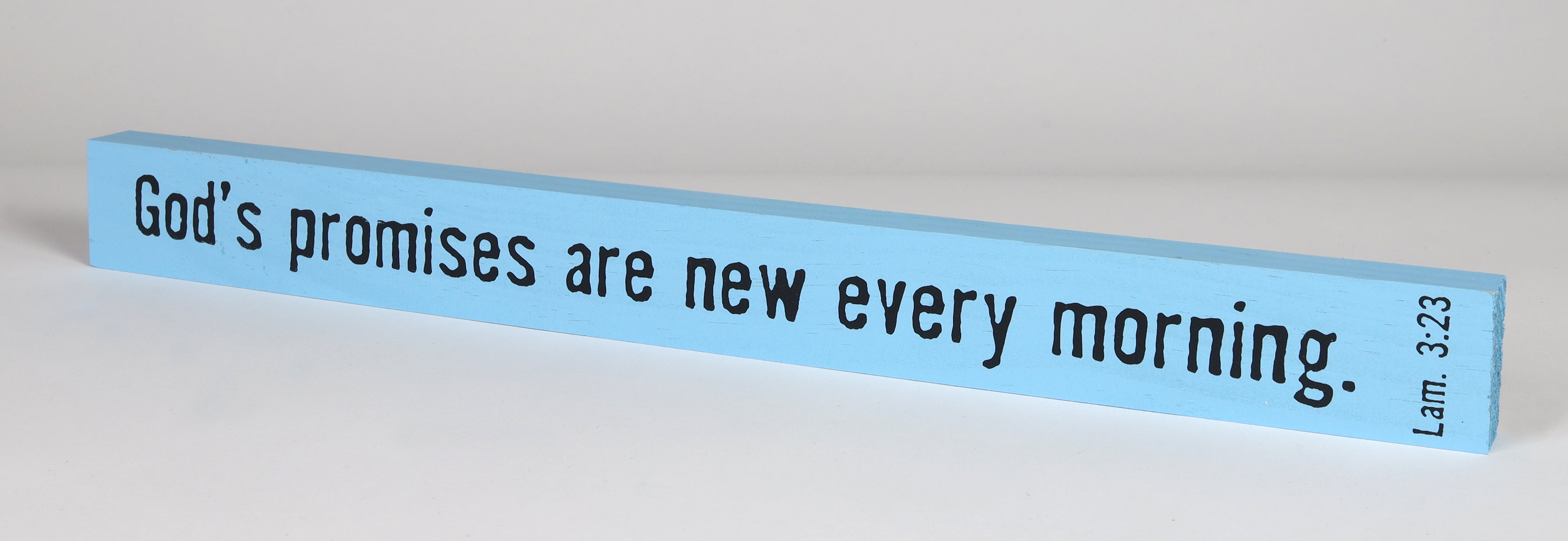 Skinny Plaque: God's Promises Are New Every Morning, Blue