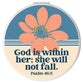 Compact Mirror: God Is Within Her, Blue/Pink, Leatherette