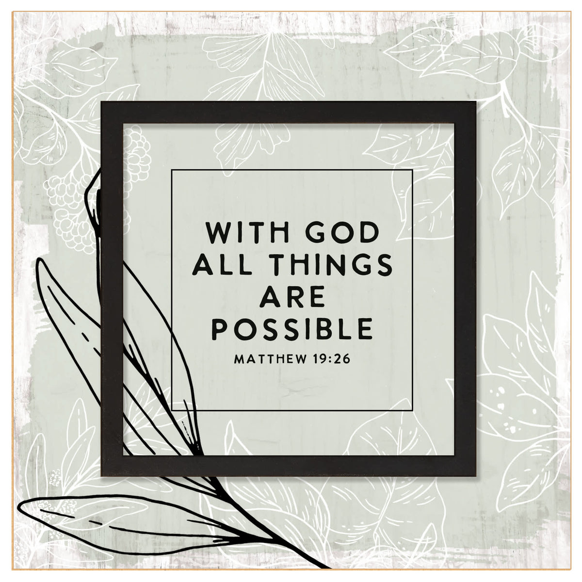 Layered Grace Plaque (MDF): With God All Things Are Possible