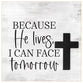 Plaque (MDF/Wood): Because He Lives