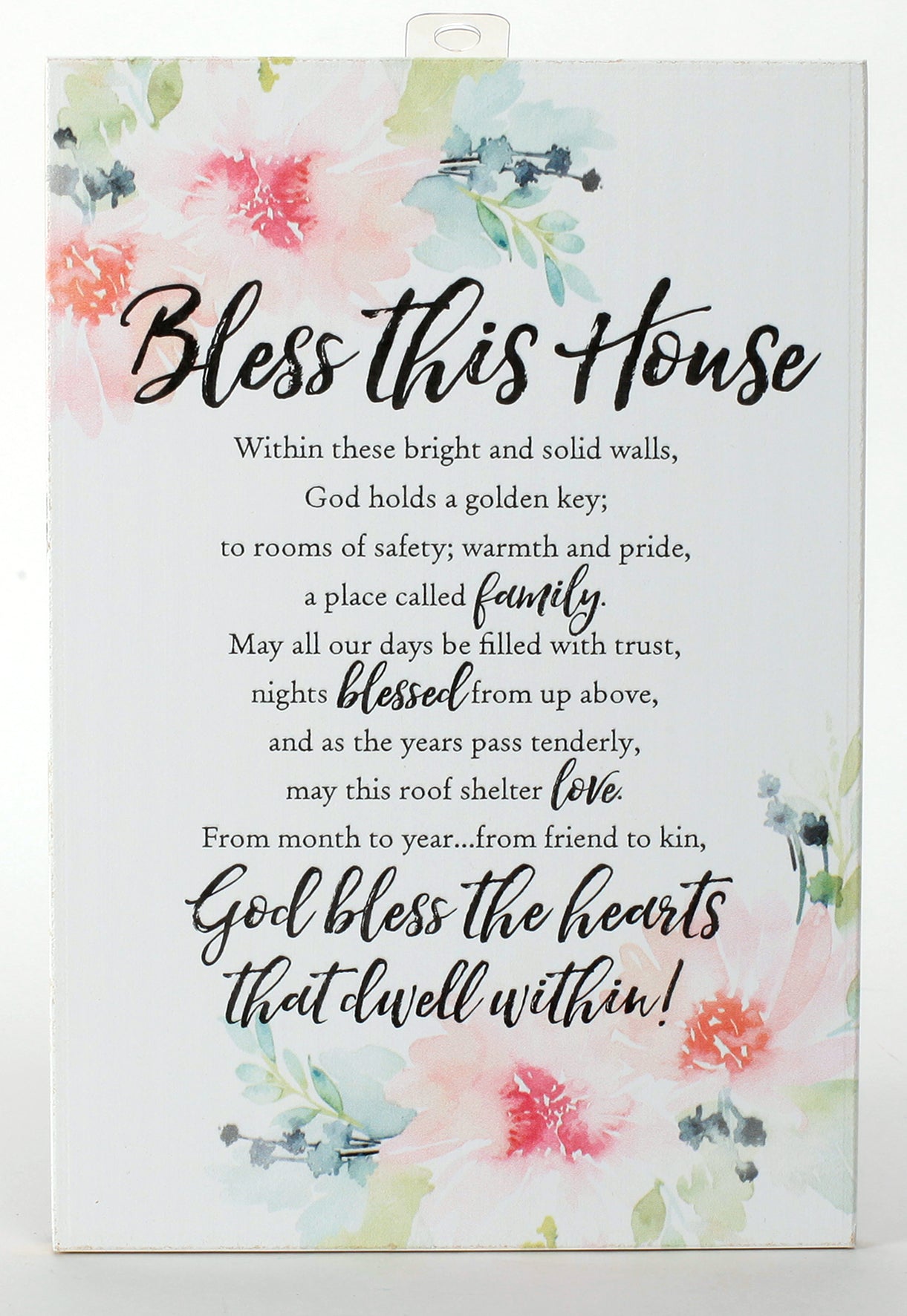 Woodland Grace Plaque: Bless This House, Pink/Floral
