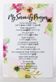Woodland Grace Plaque: My Serenity Prayer, Pink/Floral