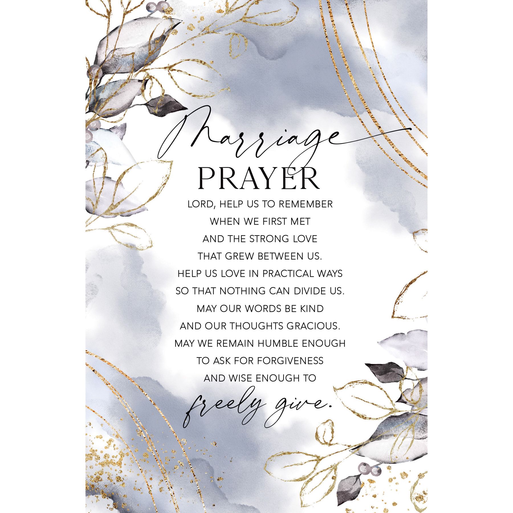 Heaven Sent Plaque: Marriage Prayer, Mdf With Black Vinyl Edge