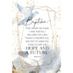 Heaven Sent Plaque: Baptism, Jer. 29:11, dove, Mdf With Black Vinyl Edge